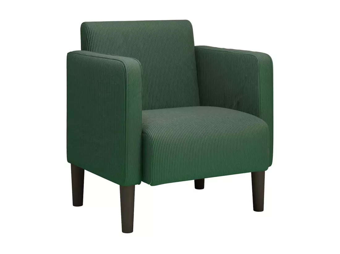 Canapé-chaise accoudoirs vert jungle 54 cm tissu velours c?telé