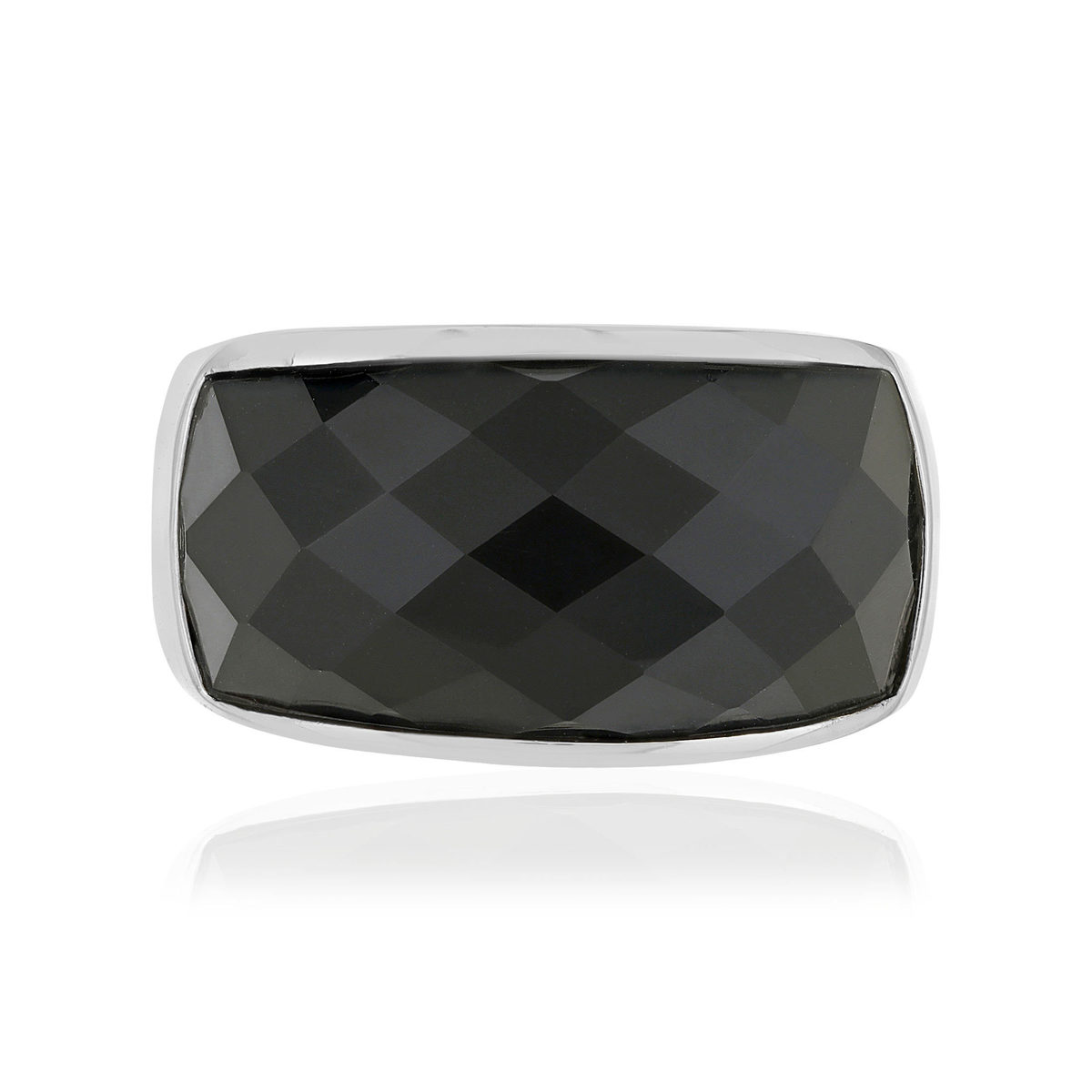 Bague argent 925 agate noire
