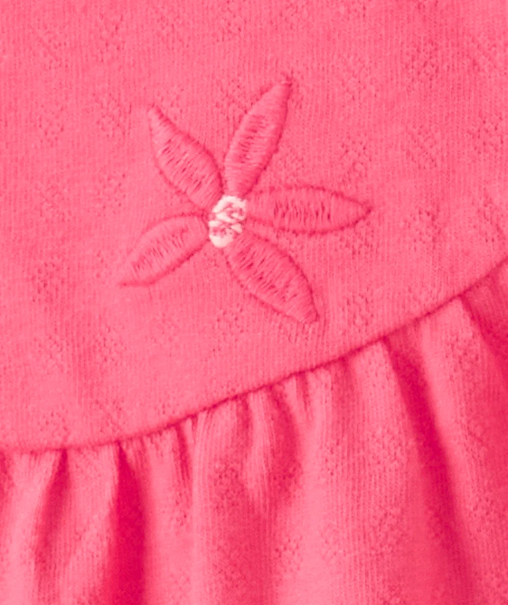 T-SHIRT SANS MANCHES BÉBÉ FILLE EN COTON BIO ROSE FUSHIA
