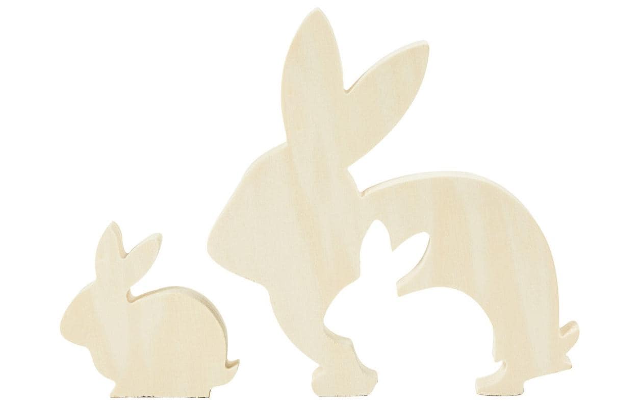 Aufsteller 2 Stück, NatureFreistehende Holzfigur 2 in1