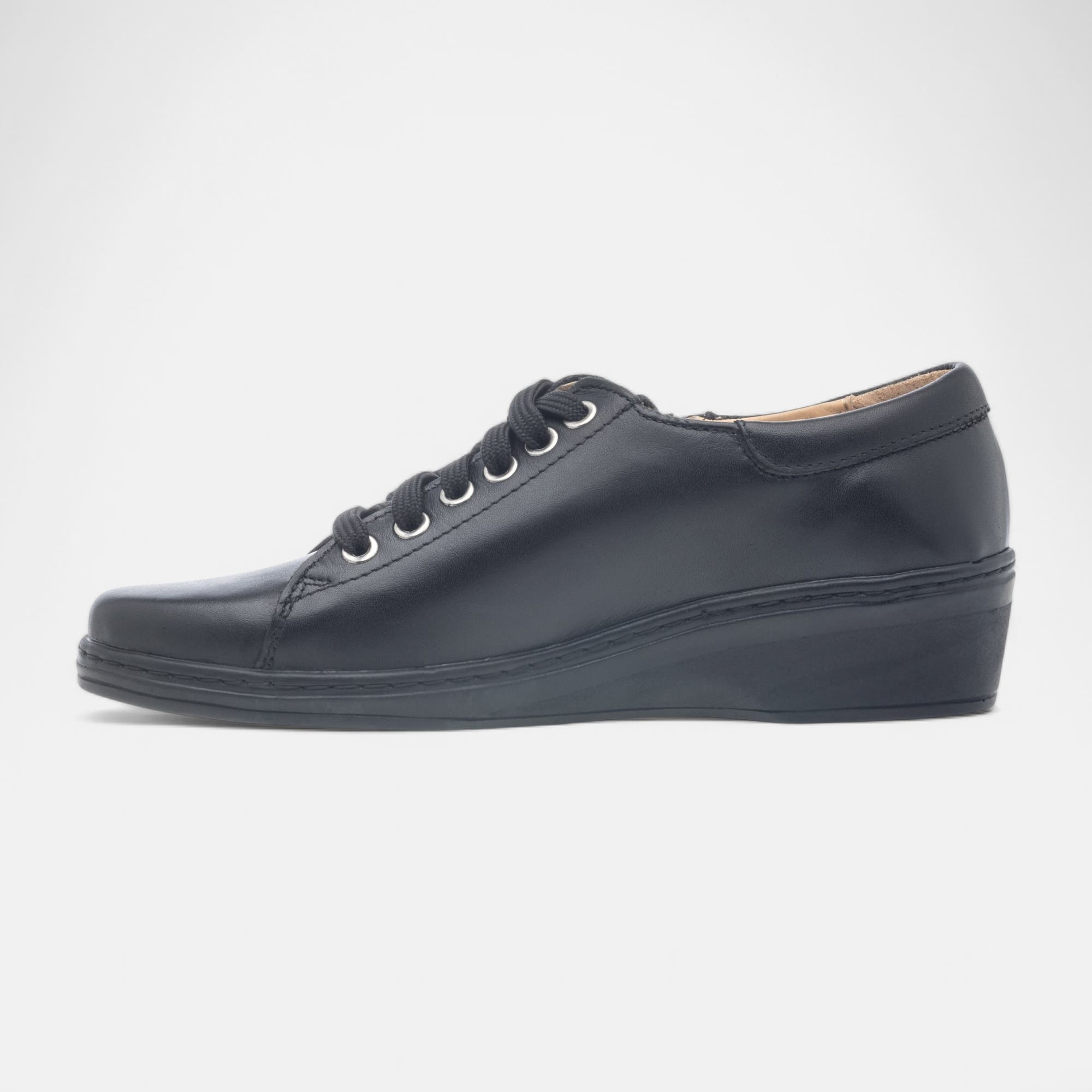 Derbies pieds sensibles Femme en cuir noir