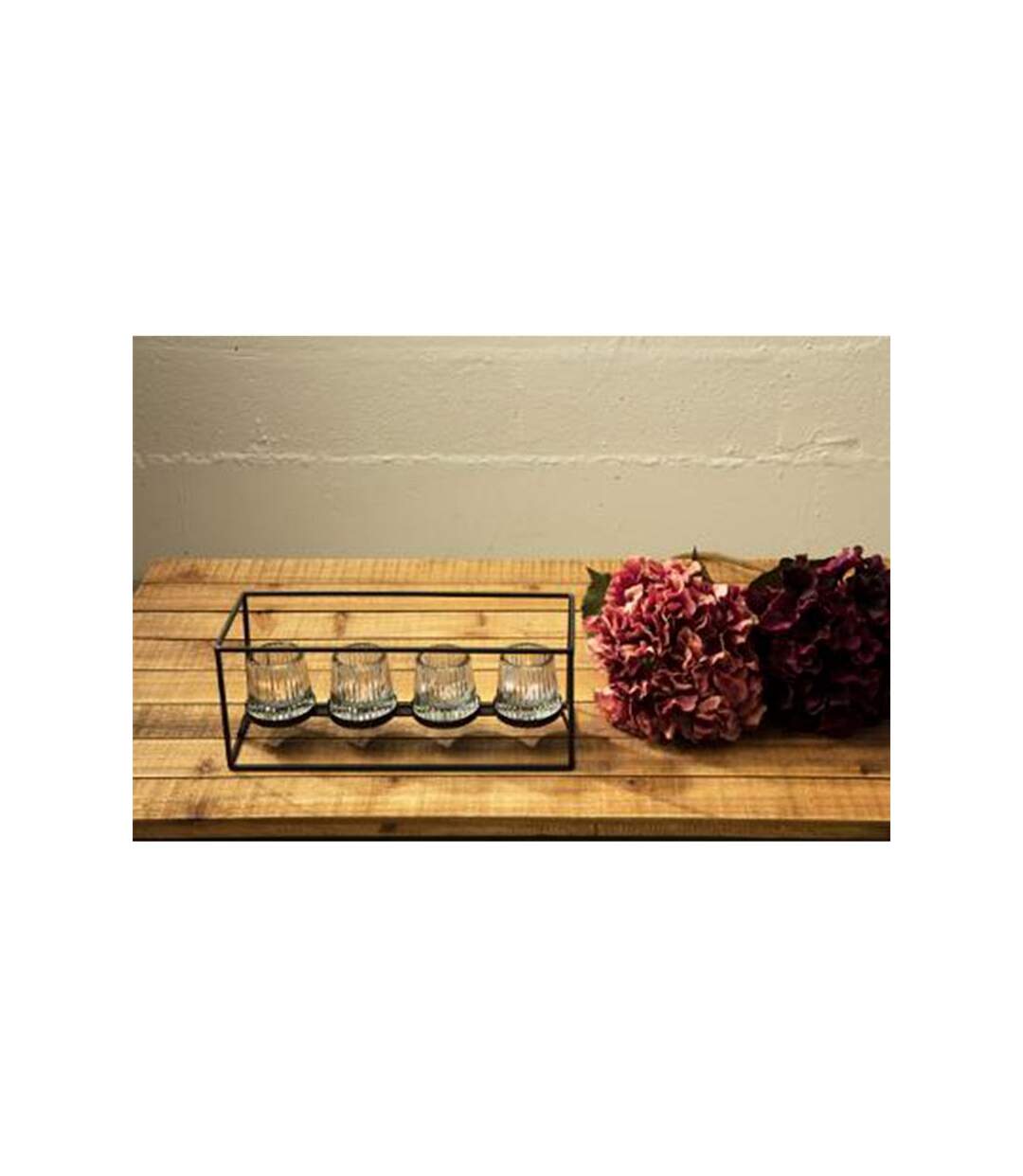 Lot de 4 Photophores Déco Fantaisie 37cm Noir