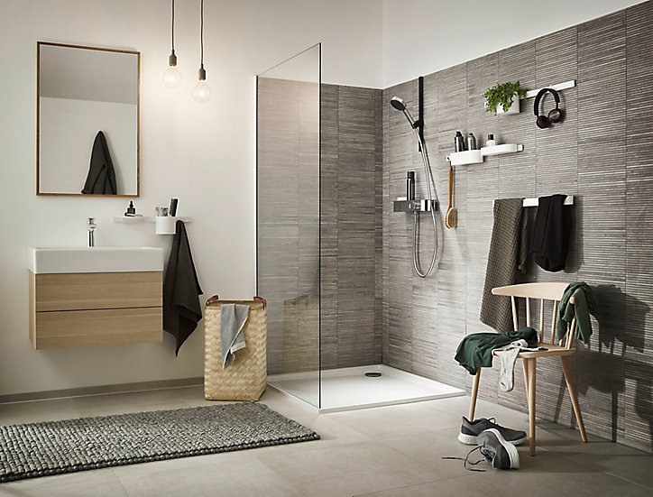 Barre murale 70 cm blanc Wallstoris Hansgrohe