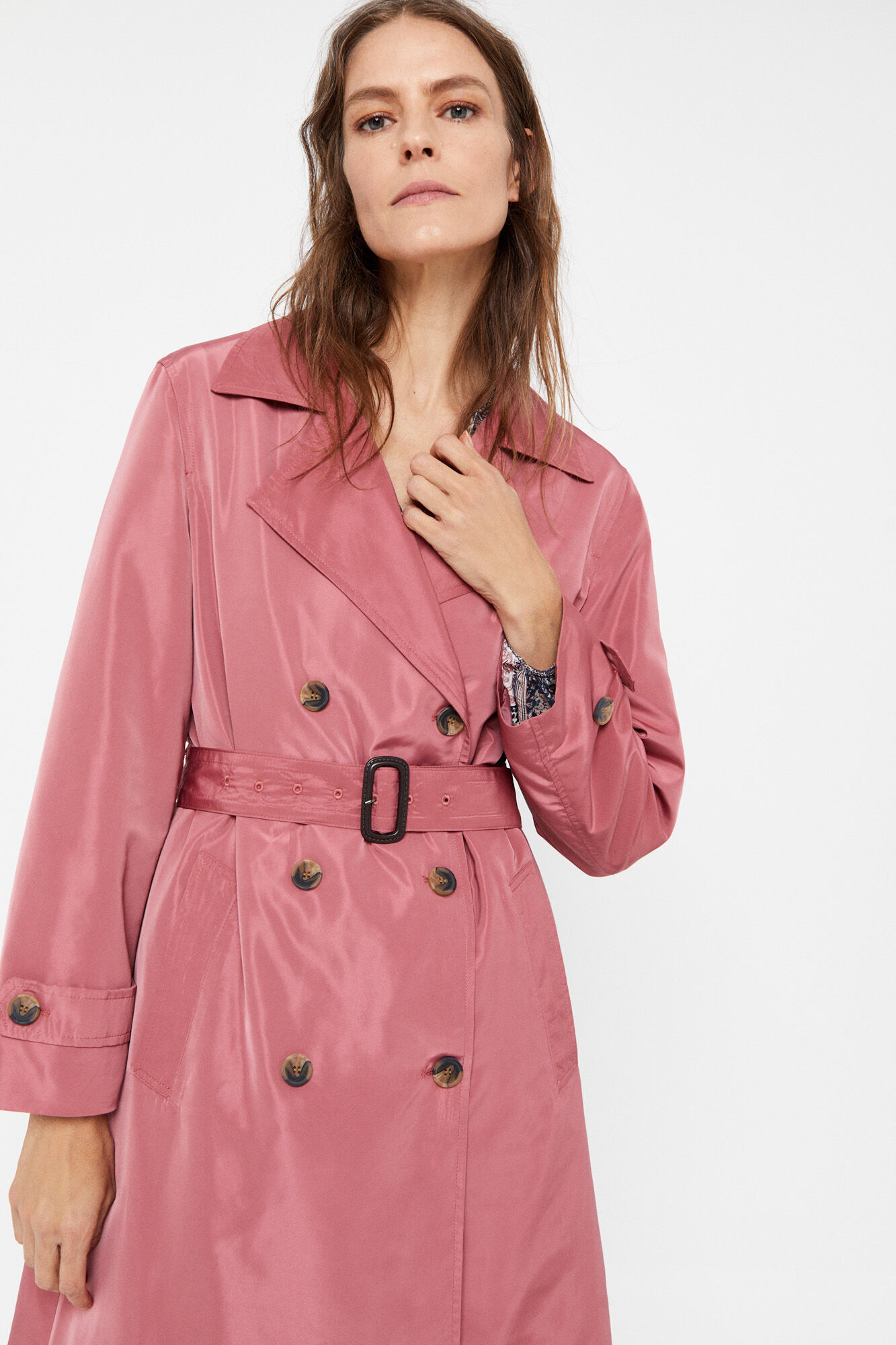 Gabardine técnica repelente à água. - Rosa
