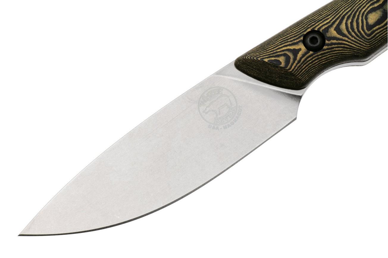White River Knives Brave WRSS-BRV-RMB Stonewashed Magnacut, Maple Black Richlite, jachtmes, Smith and Sons design