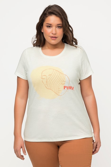 T-Shirt, Saumband, Rundhals, Halbarm, Biobaumwolle