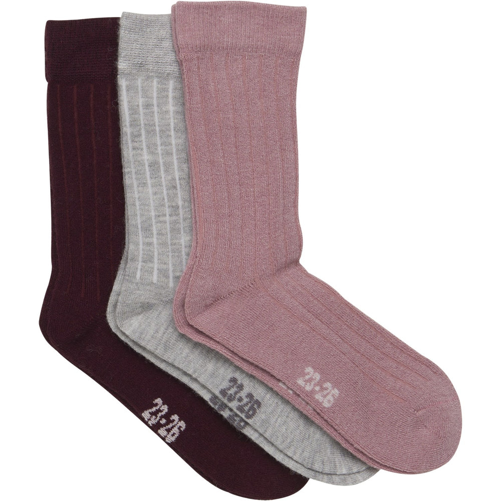 Køb Minymo Burnished Lilac Uld Strømper Rib 3-pak