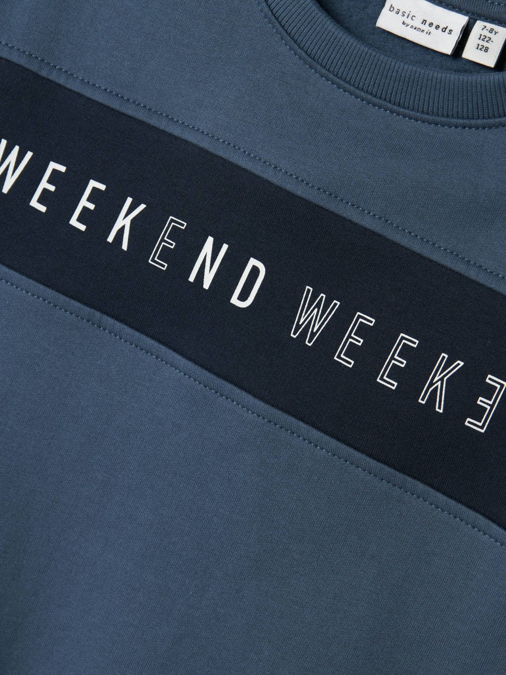 NAME IT sweater NKMVANCE met printopdruk blauw