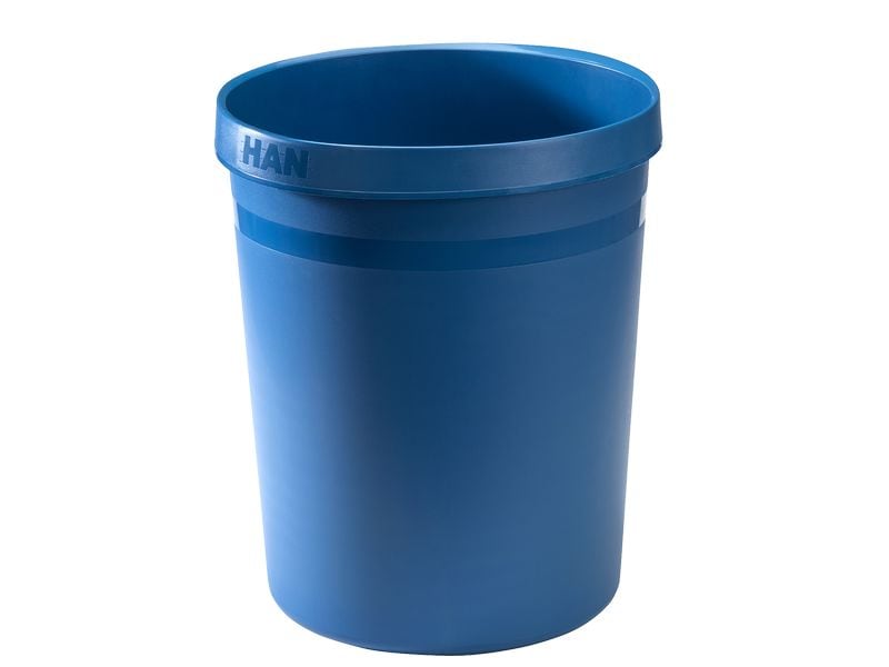 HAN Papierkorb Karma 18 l, Blau Runder Papierkorb aus 80-100% recyceltem Material