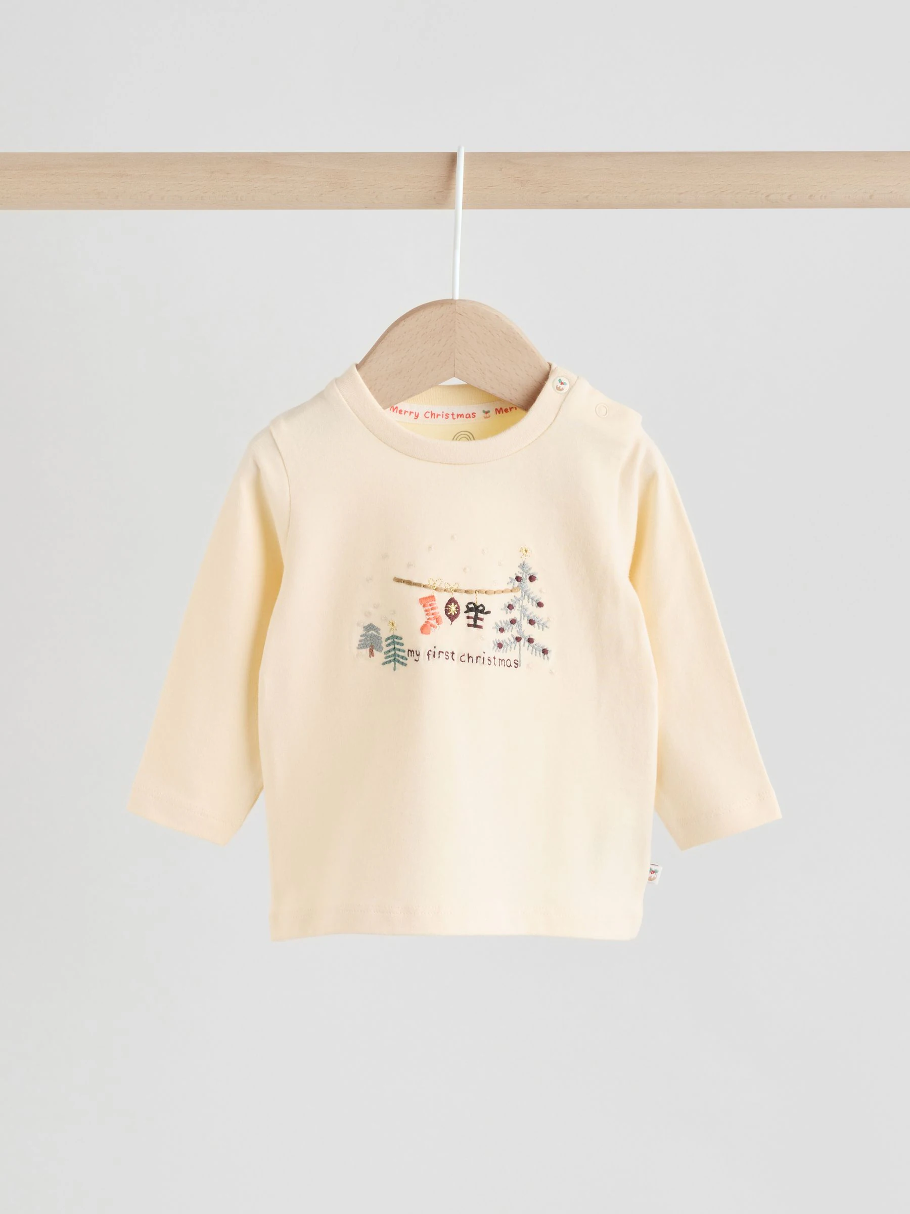 Crème - My First Baby Christmas T-Shirt and Leggings Set (0-18mths)