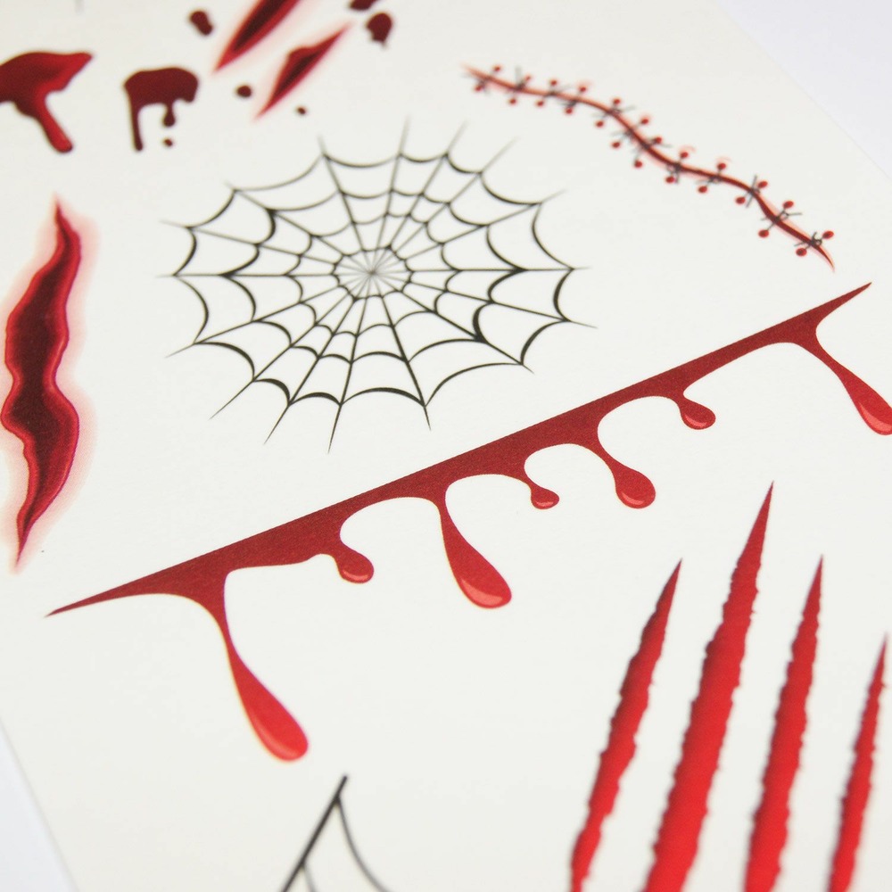 Tatouages temporaires - toiles et cicatrices halloween