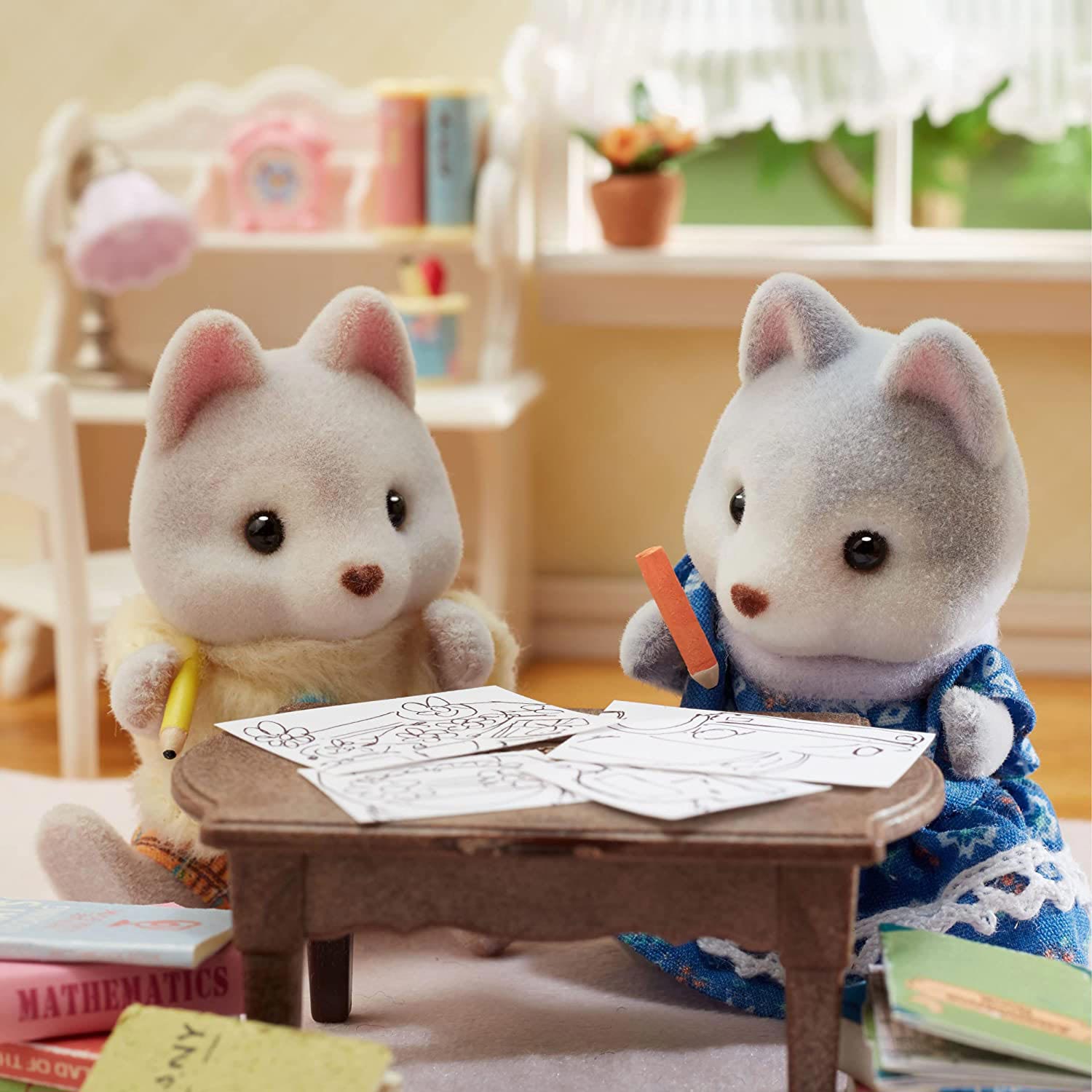 Sylvanian Families 5637 Tandem Fiets Set- Husky Zus en Broer