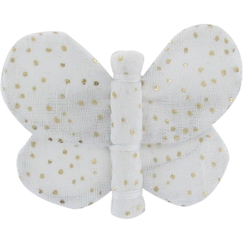 Barrette Petit Papillon Blanc Pailleté
