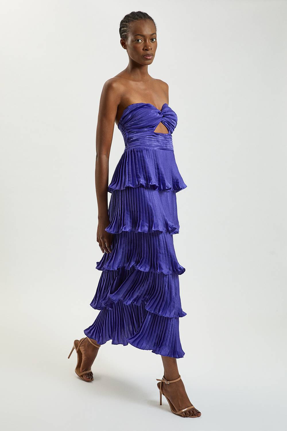 KarenMillen Robe Longue Plissée À Volants Étagés