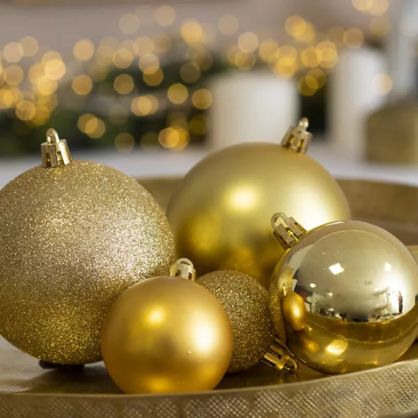 Lot de 30 boules de Noël assorties New Alpine Or