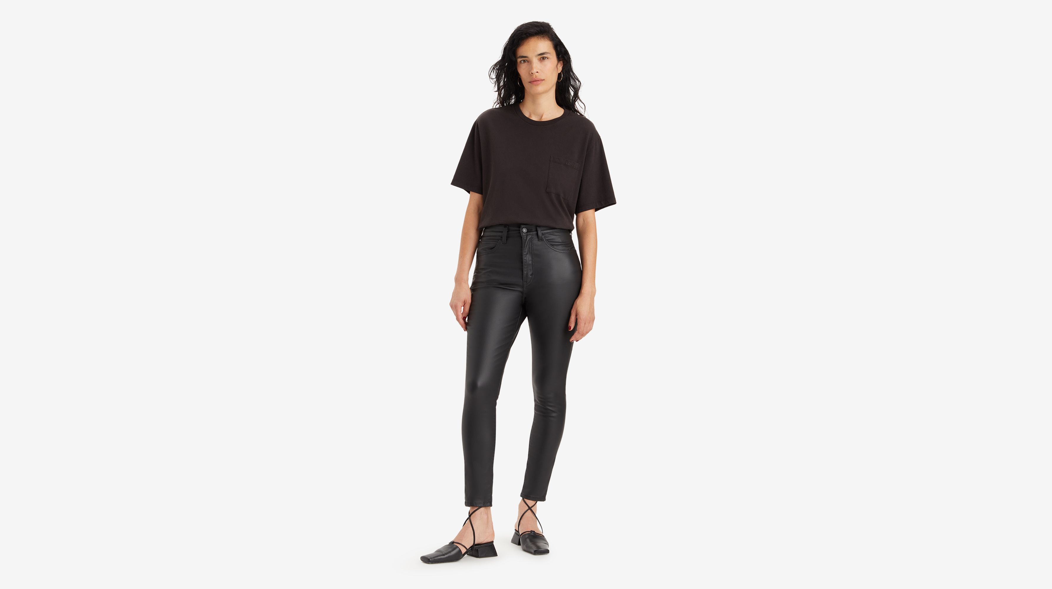 Jean taille haute skinny rétro - Shine Like A Diamond - Noir