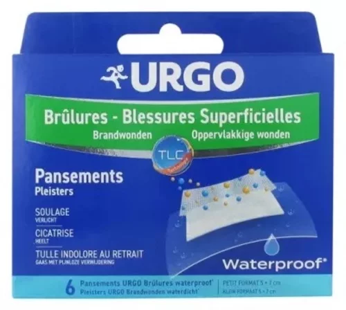 Brûlures et Blessures Superficielles - Urgo - 6 Pansements Waterproof