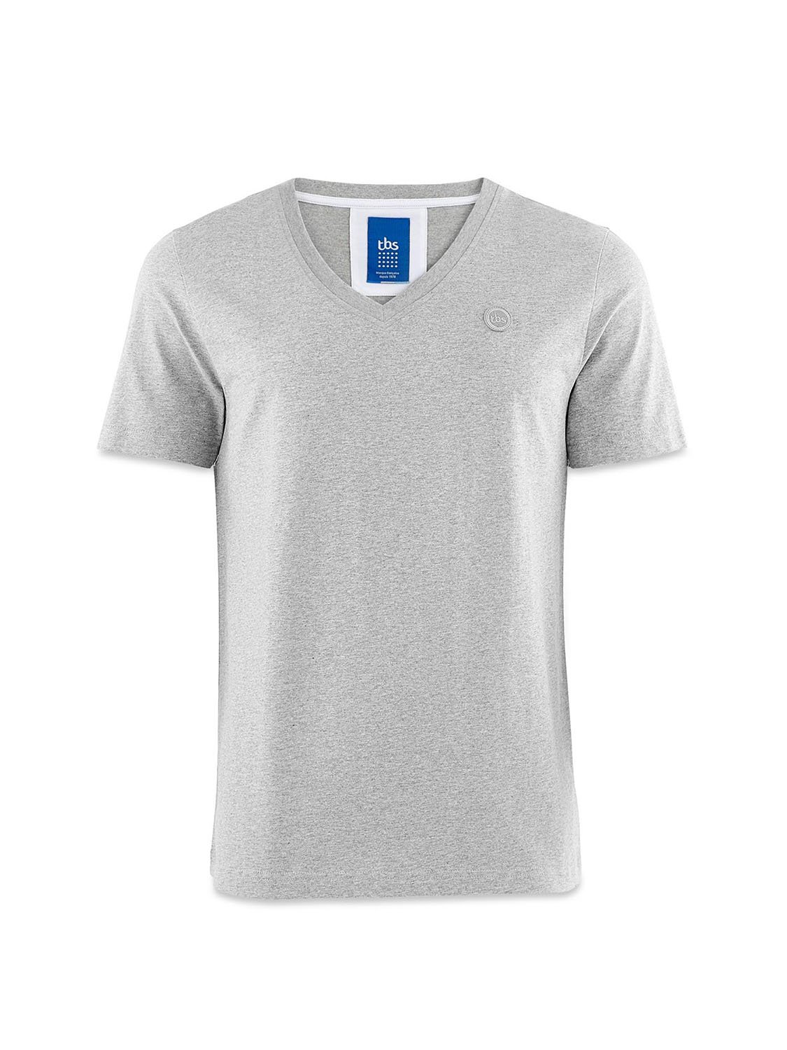Tee-Shirt Homme Col V Coton Biologique Gris