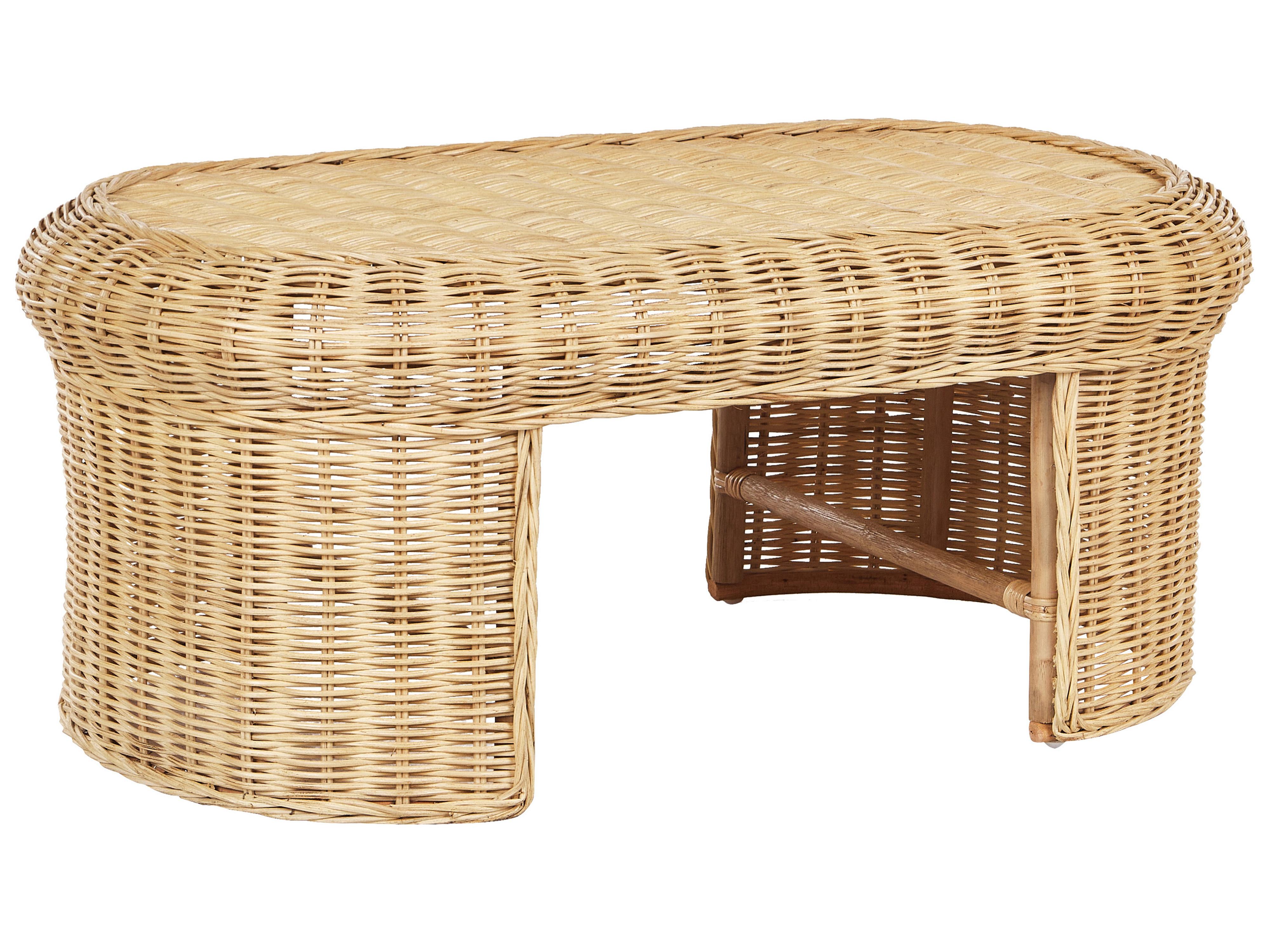 Loungeset met tafel 5-zits LIVADEIA Rotan Natuurlijk