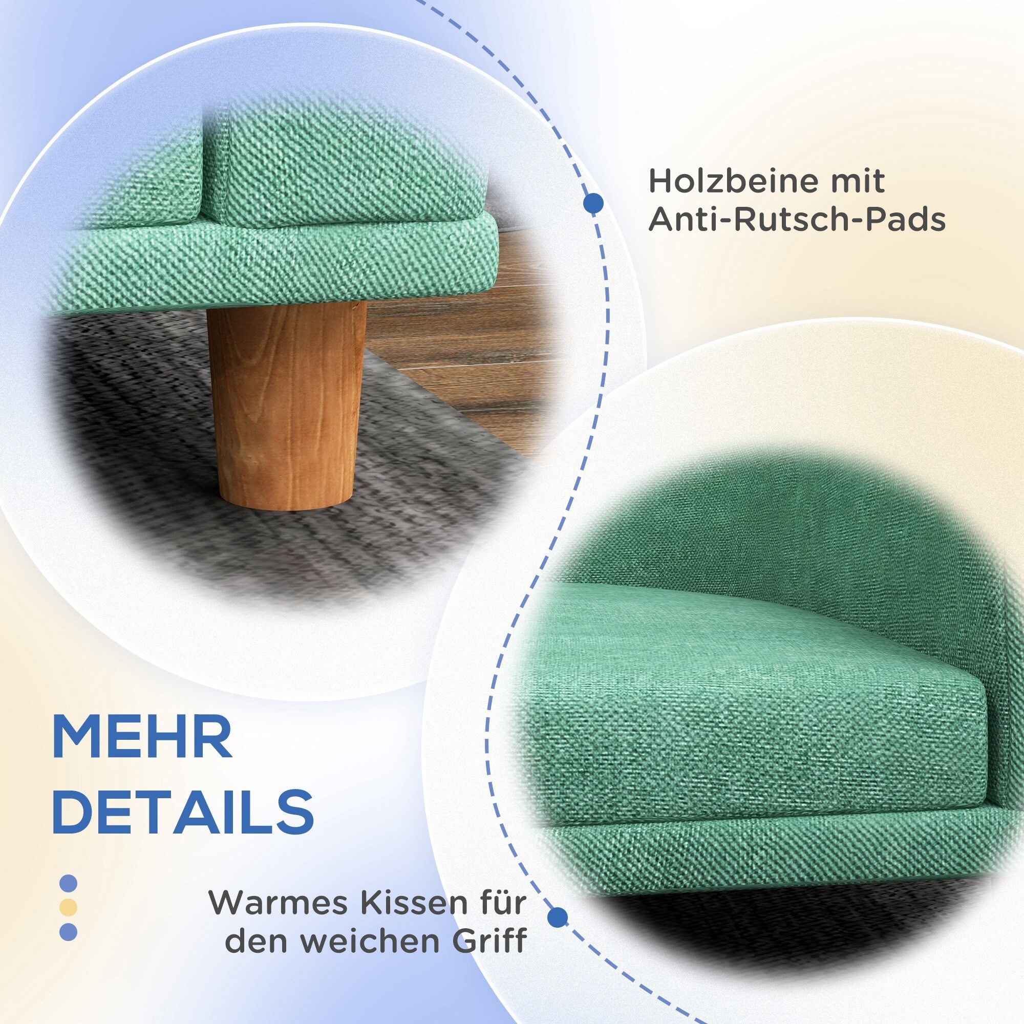 PawHut Hundebett mit rutschfesten Fußpads grün 98L x 67B x 25H cm