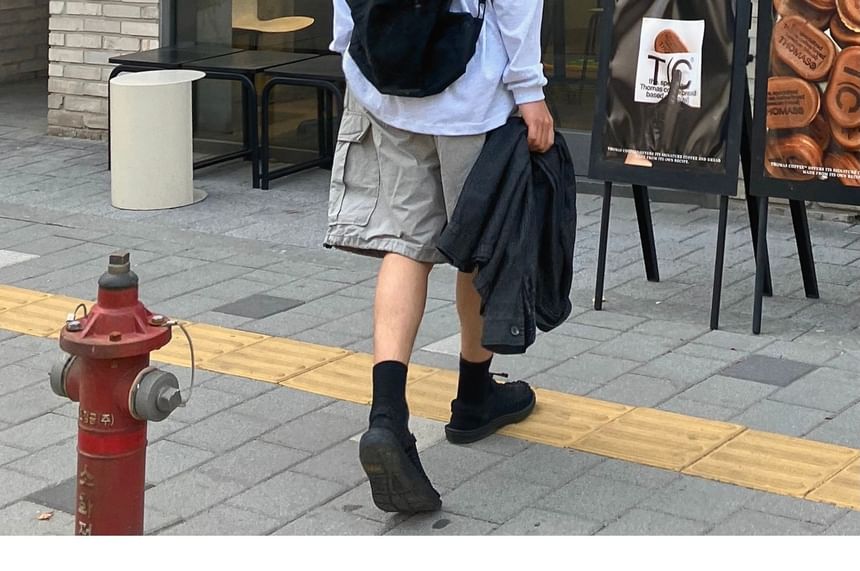 SeoulPop - Unisex effen losse cargoshorts