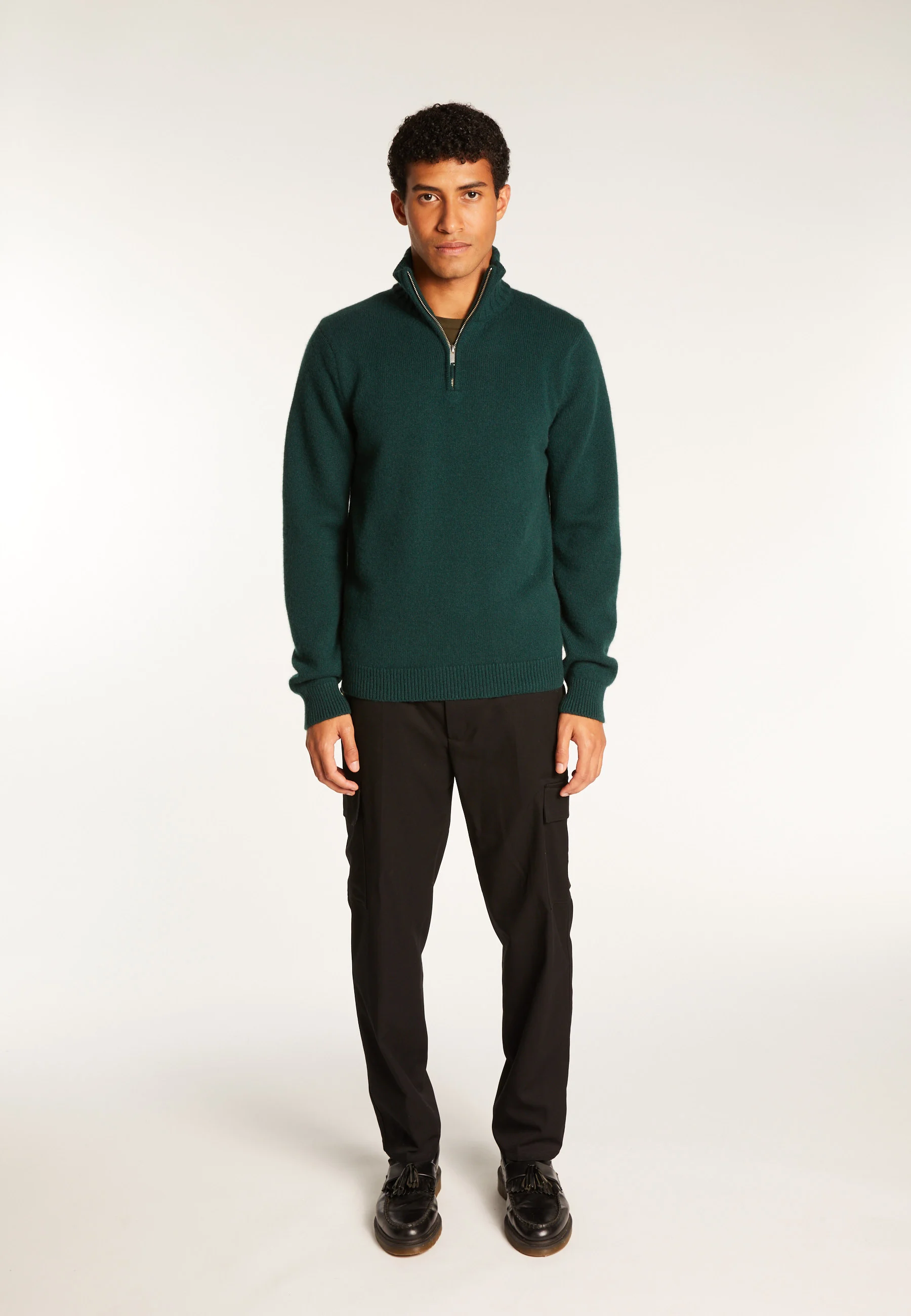 EMILIANO DUO - Pull camionneur en cachemire 6 fils | Vert