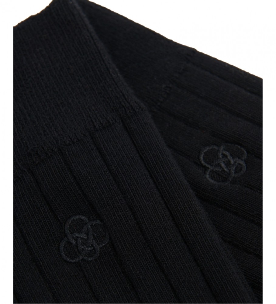 Superdry Calcetines de canalé de algodn orgnico negro