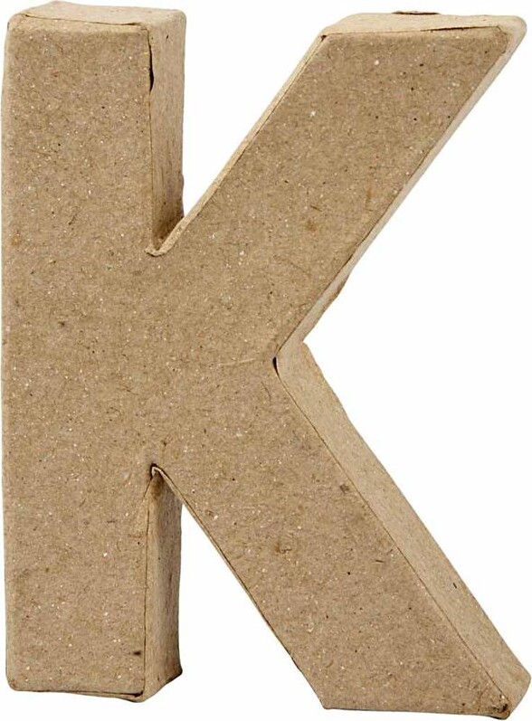 Bogstav Til Pynt - K - Stort Bogstav - Papmaché - 10X7,7 CM