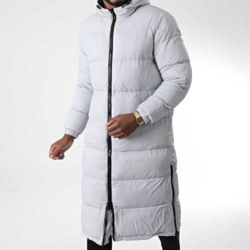 Doudoune Capuche Longue Gris