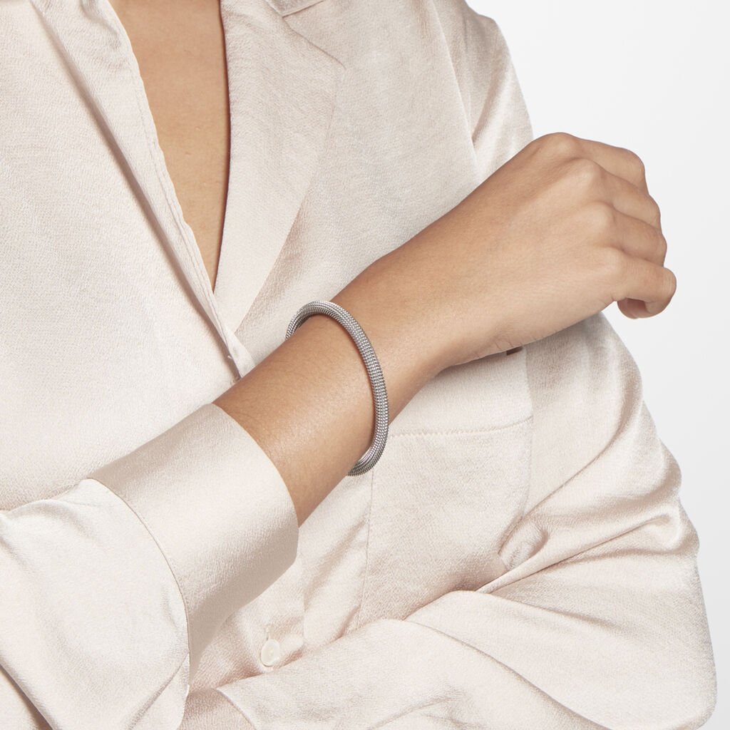 Bracelet Jonc Acier Blanc Sibil