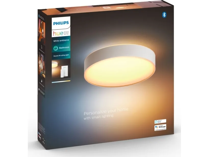Philips Hue White ambiance Devere M - Loftslampe - LED - 19.2 W - klasse F - varmt til køligt hvidt lys - 2200-6500 K - hvid