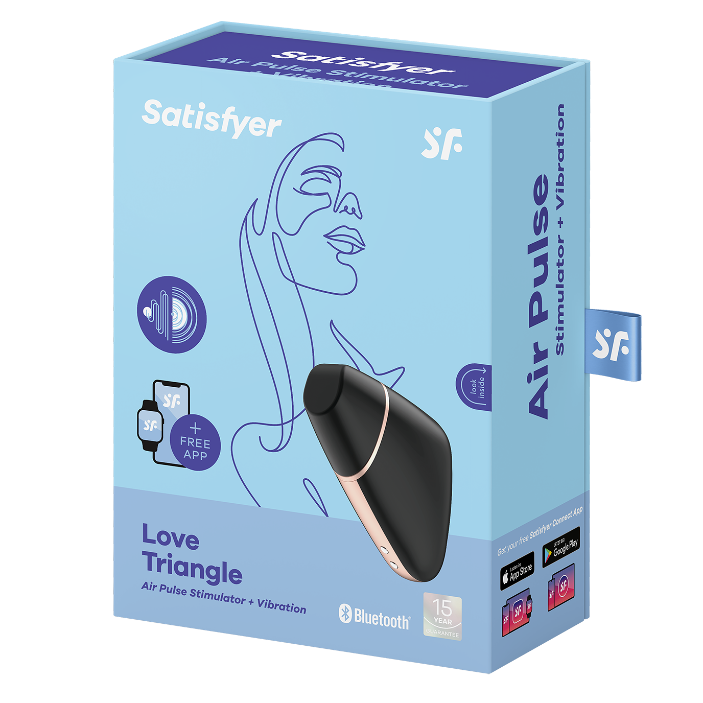 Love Triangle Druckwellen Vibrator mit App Steuerung (4061504001784) - Schwarz