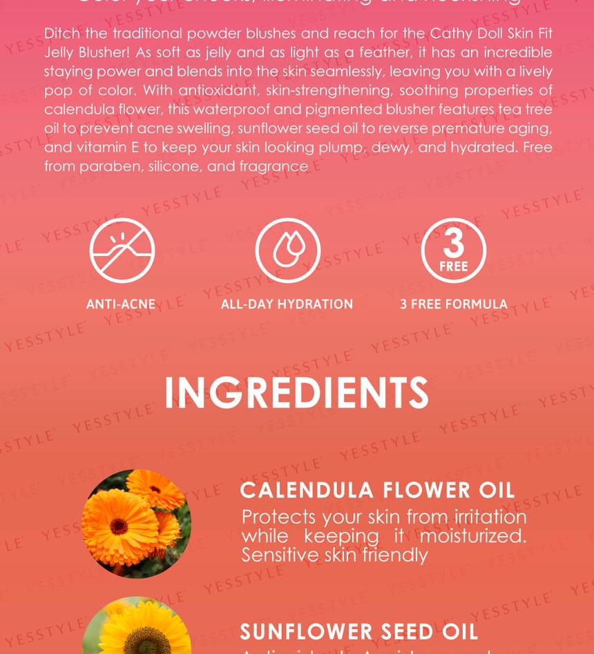 Cathy Doll - Skin Fit Jelly Blusher