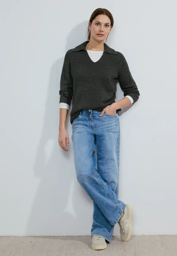 Polokragen Pullover - strong khaki