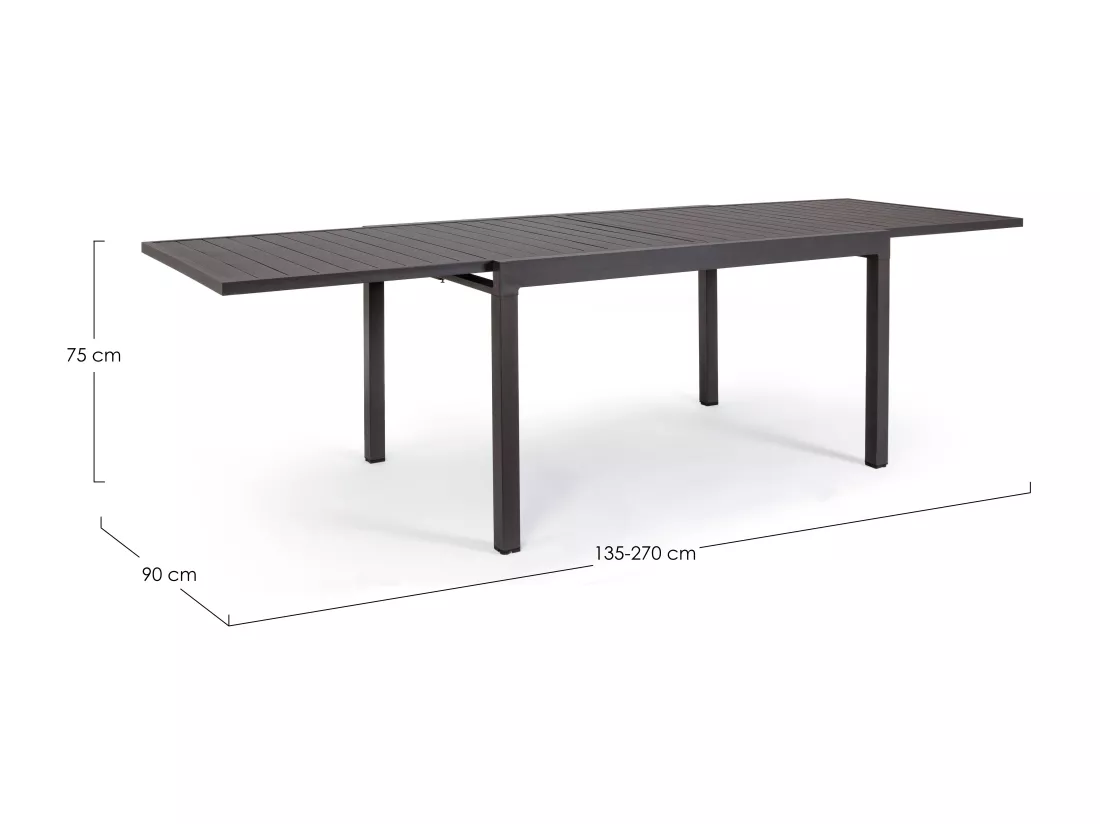 Table extensible de jardin aluminium Paga L 135-270cm