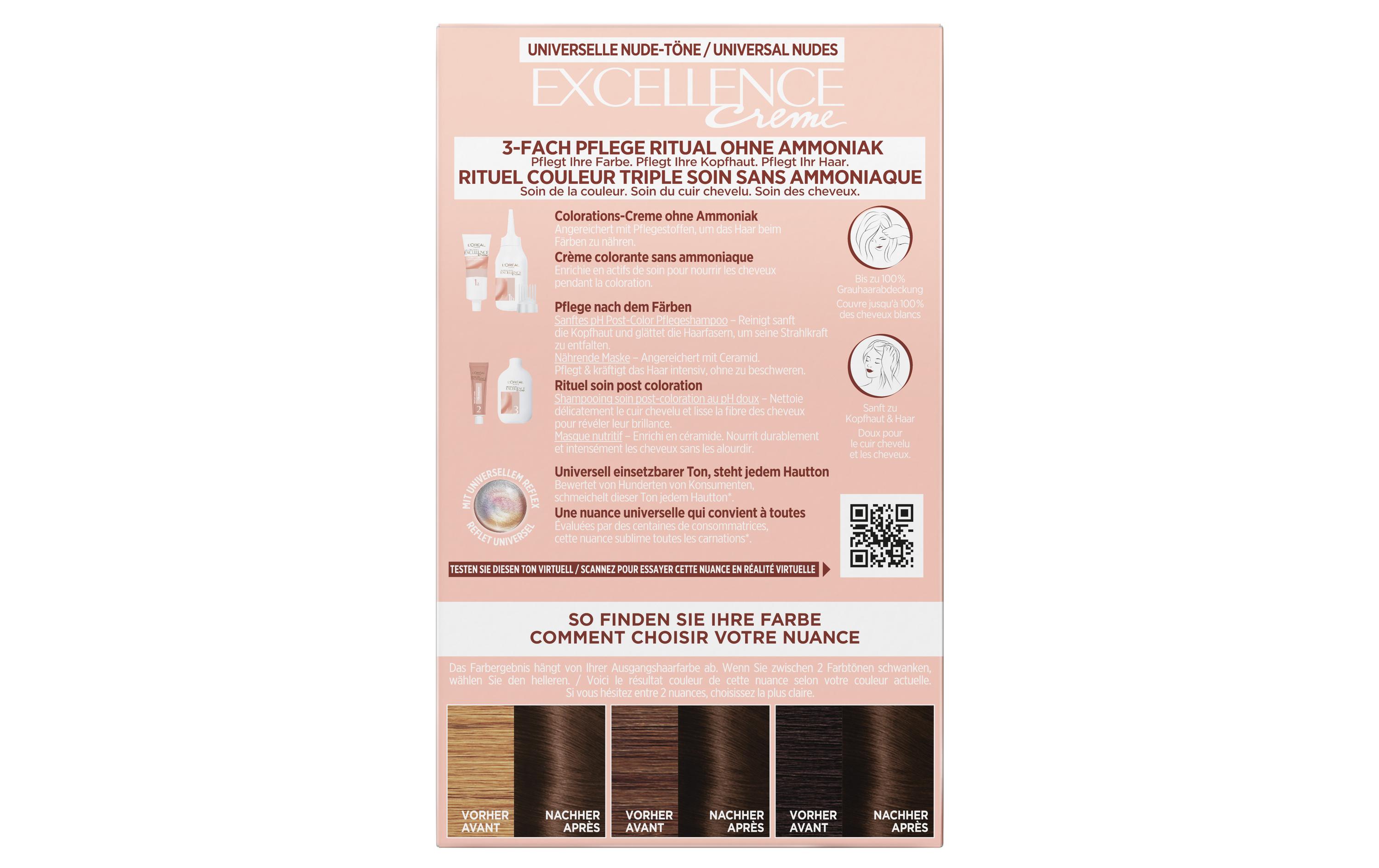 Haarcoloration Excellence Crème Nudes 4U Universelles BraunHochwertige Coloration für die Haare