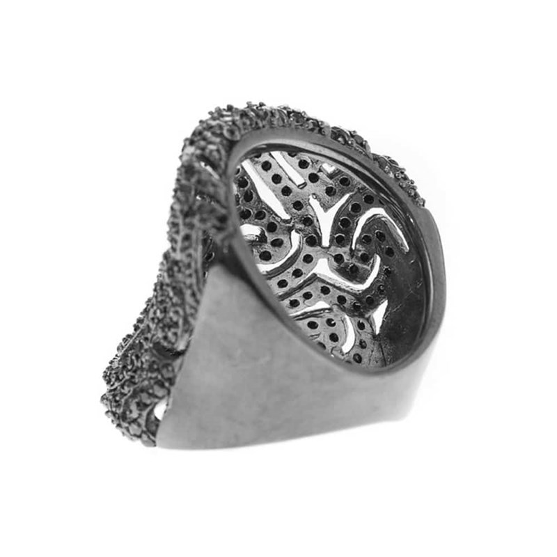 Bague Argent Noire Fantasque