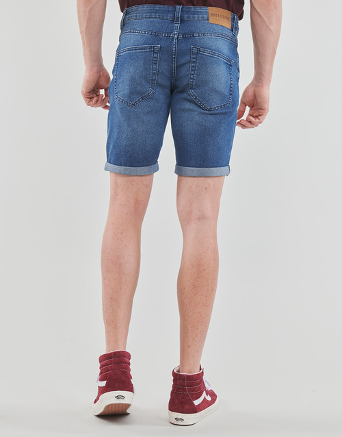 Only & Sons  - ONSPLY MID. BLUE 4331 SHORTS VD - Bleu