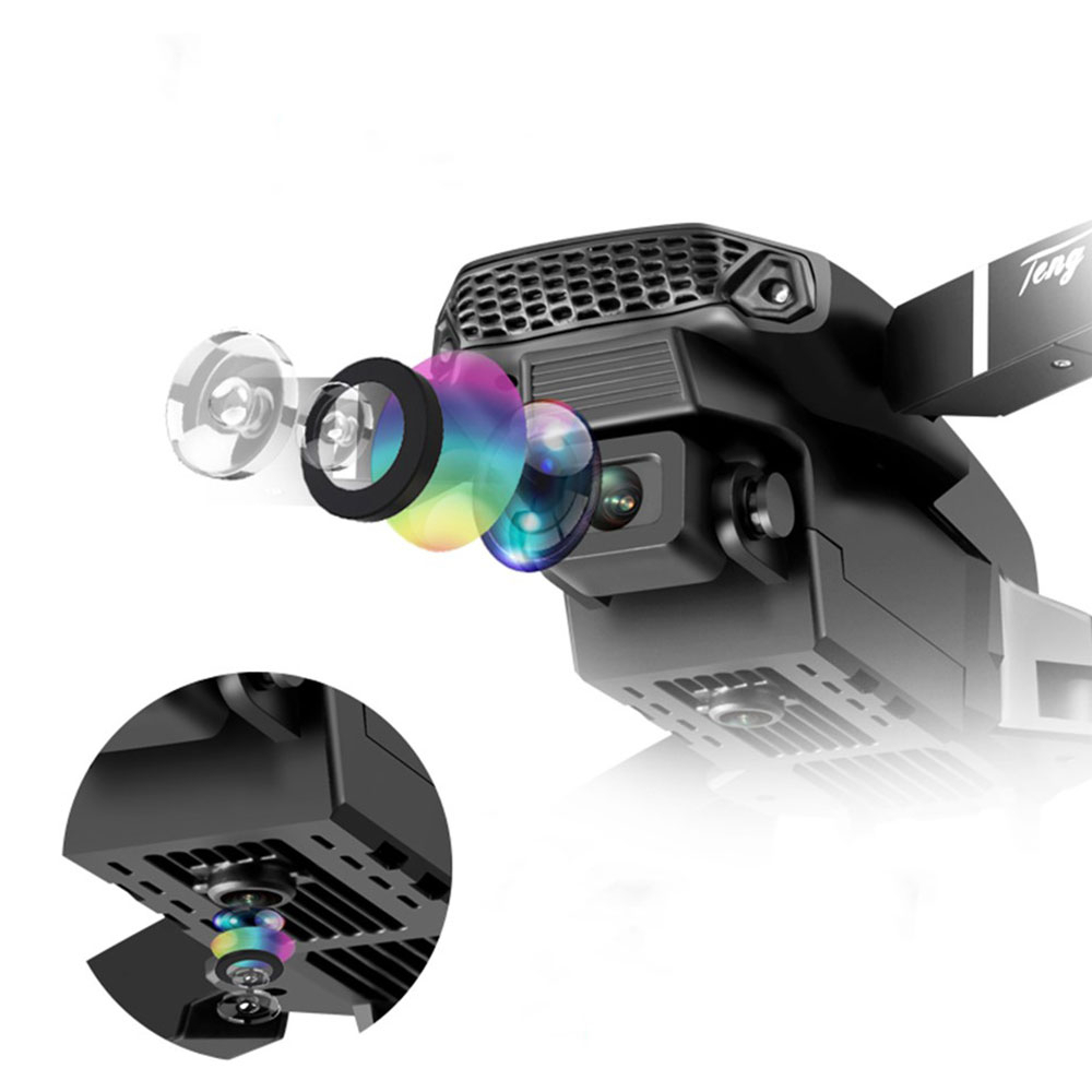 WiFi Faltbare E88 RC Quadrocopter Drohne 120° Weitwinkel Dual 480p Kamera Video Live-Übertragung   Fernbedienung - Grau