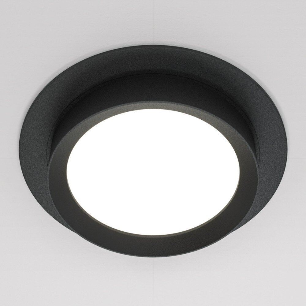 Hoop inbouw plafondlamp in zwart GX53 rond