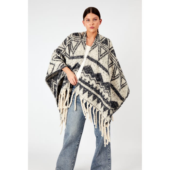 Veritas-Poncho ikat franjes