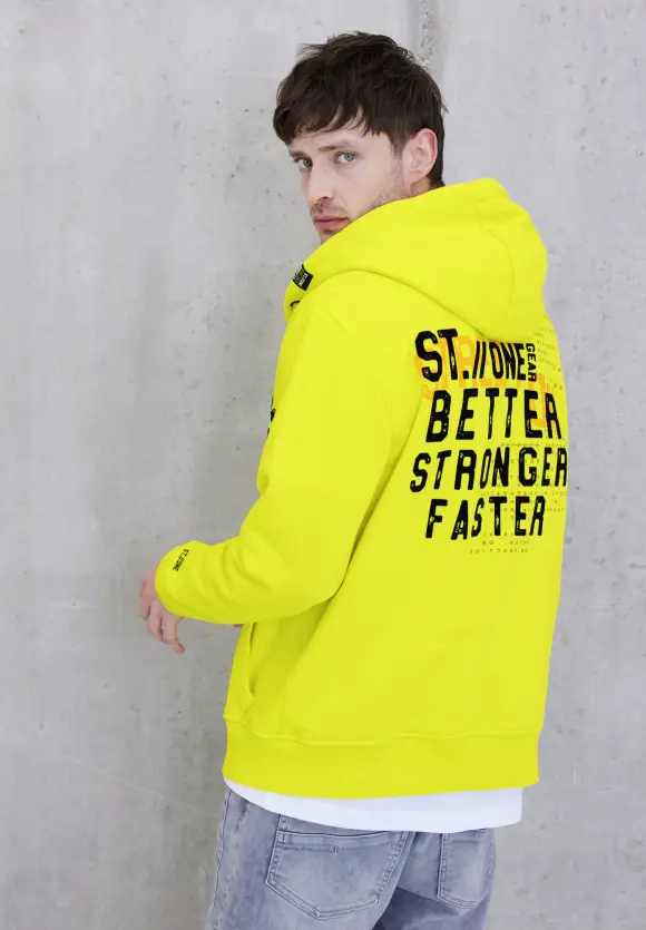 Sweatjacke mit Kapuze - lemon yellow