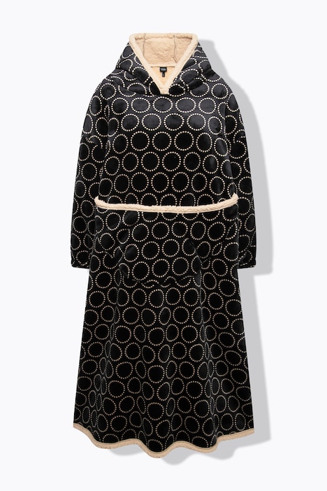 Loungewear-Poncho, Plüsch, Kapuze, Langarm, Tasche