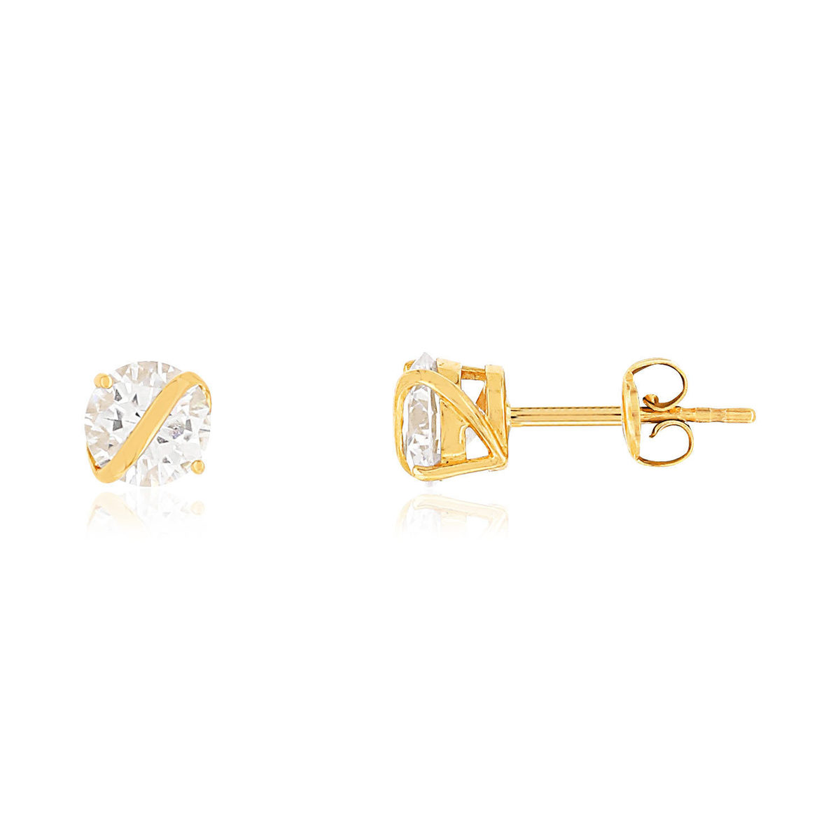 Boucles d'oreilles or 375 jaune zirconias