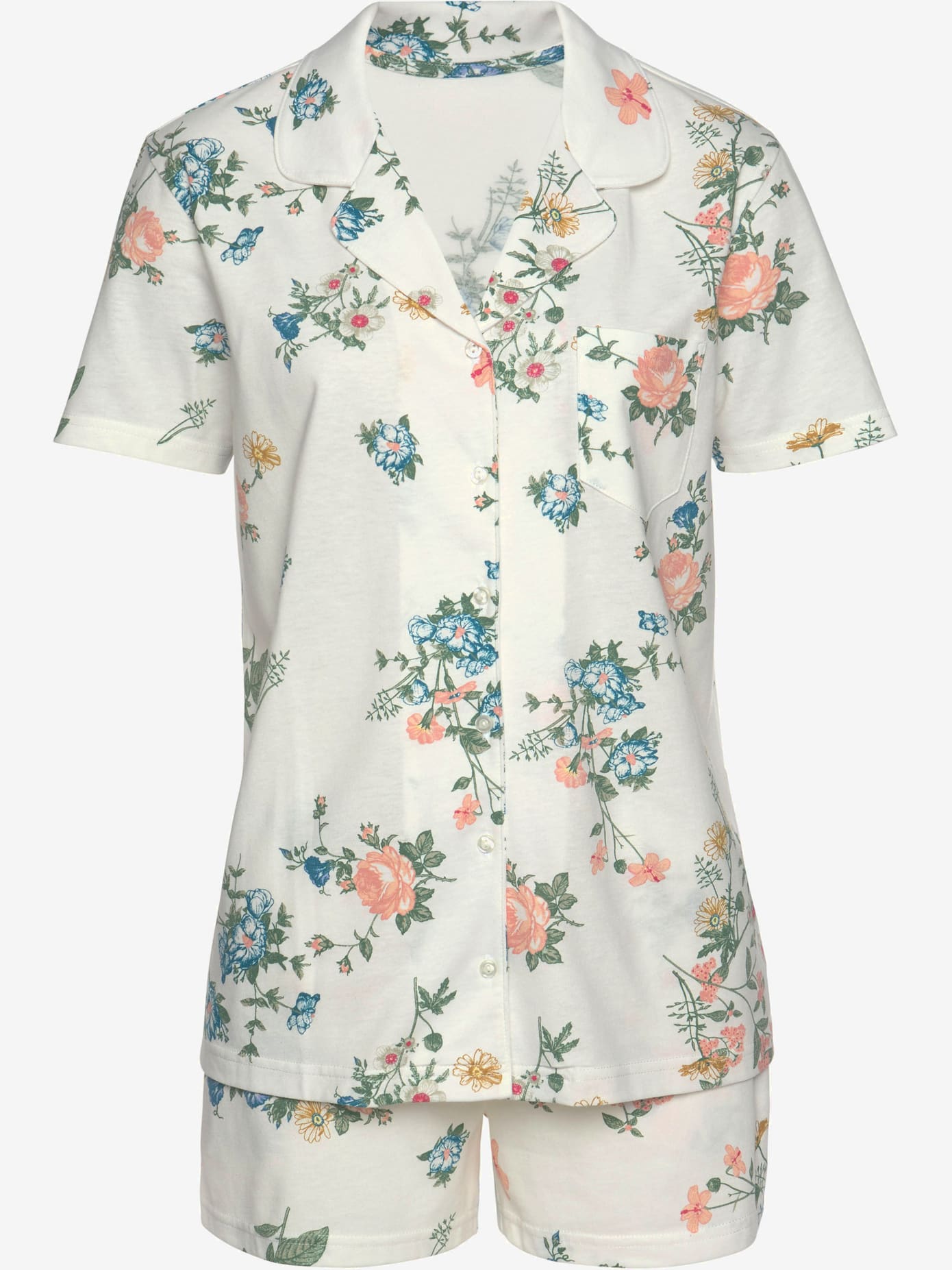 Pyjama court fantaisie coupe classique