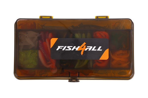 Coffret multi-leurres Fish4All durs, souples et métalliques avec pince (212pcs)