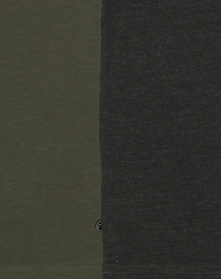 T-Shirt BASIC KNIT 2er-Pack in olive/anthrazit melange