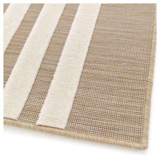 Tapis intérieur et extérieur en relief - luna - beige et noir - 160 x 230 cm