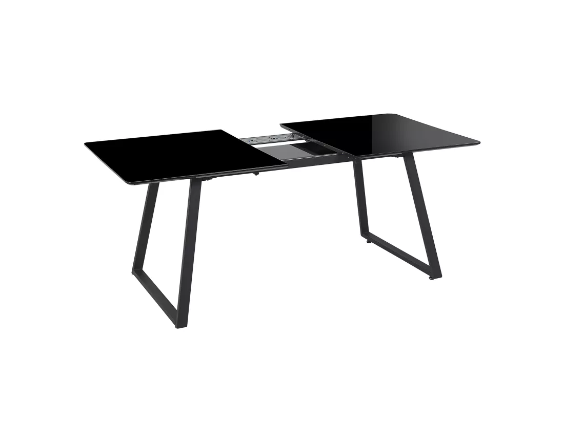 Table de salle à manger extensible TOURAN Noir 150/180 cm 90 cm