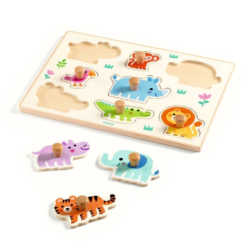 Djeco Djeco  Houten puzzel Hippo'n'Co
